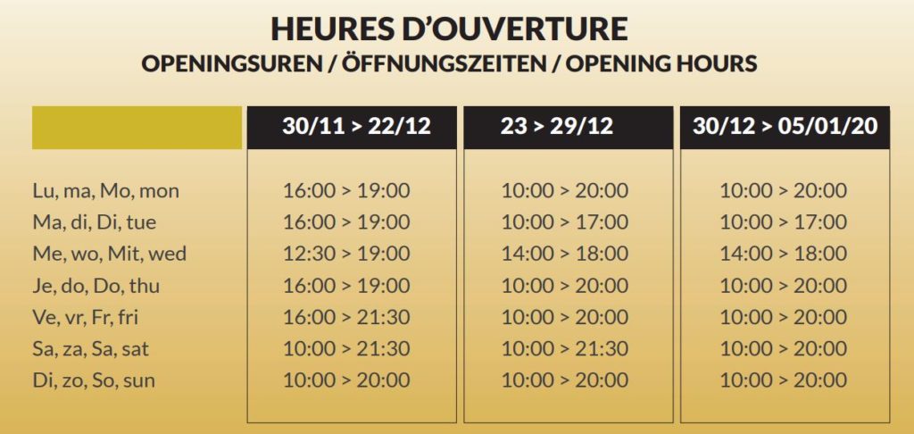 Opening hours of the Malmedy ice rink